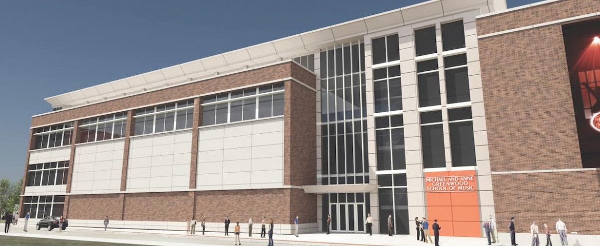 Rendering of the new Michael and Anne Greenwood School of Music